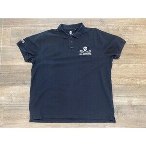 Sea Shepherd Black Short Sleeve Polo Embroidered Mens 3XL Shirt